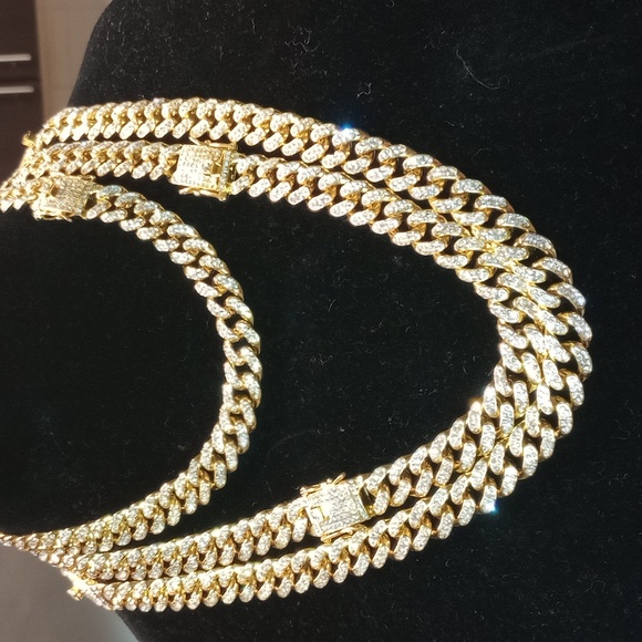 Other - Rapper stack 18-in 24-in and 26-in Cuban Link lab Diamond simulator chain set